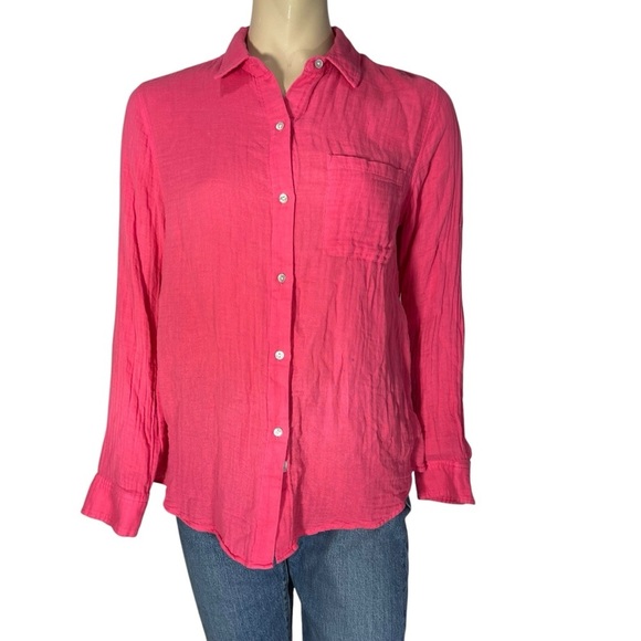 Rails Ellis Hibiscus Button Down Long Sleeve Blouse Size Women’s Medium - Picture 1 of 8
